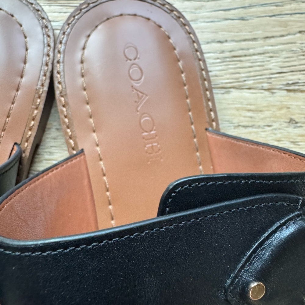 COACH NEW Harlow Black Embellished Sandals Sz 9.5 NEW price firm! - Picture 6 of 6